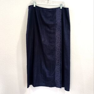 Norton McNaughton Linen Blend Maxi Skirt